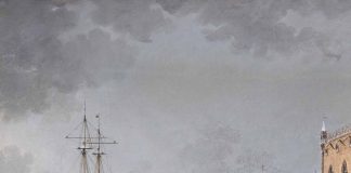 Giuseppe Borsato “Riscoperto” Giuseppe Borsato IL MOLO DI SAN MARCO E LA RIVA DEGLI SCHIAVONI CON LA NEVE, 1840